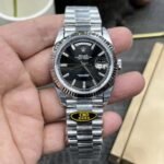 Rolex Daydate 40 mm President Fluted Bezel Bright black set with diamonds Dial 228236 - Image 2