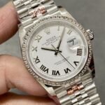 [Super Clone] Rolex Datejust 36 mm Jubilee Brilliant diamond set Bezel White Dial 126284RBR - Image 3