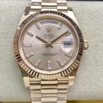 [Super Clone] Rolex Daydate 40 mm President Fluted Bezel Sundust set with diamonds Dial 228235 - Image 2