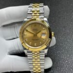 [Super Clone] Rolex Datejust 41 mm Jubilee Fluted Bezel Champagne colour set with diamonds Dial 126333 - Image 2