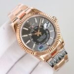 [Super Clone] Rolex Sky Dweller 42 mm Oyster Fluted Bezel Slate Dial 336935 - Image 4