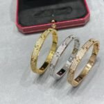 CARTIER LOVE bracelet classic model paved 10 diamonds - Image 4