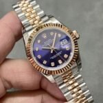 [Super Clone] Rolex Lady Datejust 28 mm Jubilee Fluted Bezel Aubergine set with diamonds Dial 279171 - Image 2