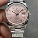 Rolex Daydate 36 mm President Fluted Bezel Pink Dial 128239 - Image 2