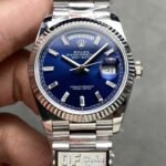 Rolex Daydate 36 mm President Fluted Bezel Bright blue Dial 128239 - Image 9