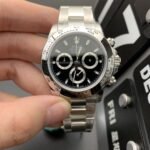 [Super Clone] Rolex Cosmograph Daytona 40 mm Oystersteel Steel Bezel Bright black and steel Dial 126509 - Image 4