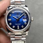 Rolex Daydate 36 mm President Fluted Bezel Blue ombre Dial 128239 - Image 9