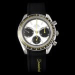 Omega Speedmaster Racing 40mm Steel On Rubber Strap White Dial - Image 2