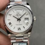 Rolex Daydate 36 mm President Fluted Bezel White Dial 128239 - Image 9