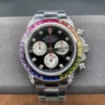[Super Clone] Rolex Cosmograph Daytona 40 mm Oystersteel Rainbow Bezel Panda Dial - Image 2