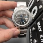 [Super Clone] Rolex Yacht Master 37 mm Oyster Silver Bezel Slate Dial 268622 - Image 2