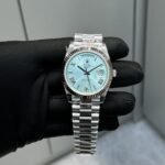 [Super Clone] Rolex Daydate 36 mm President Fluted Bezel Ice blue Dial 128236 - Image 2