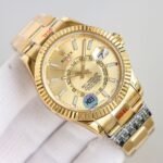 [Super Clone] Rolex Sky Dweller 42 mm Oyster Fluted Bezel Champagne colour Dial 336938 - Image 4