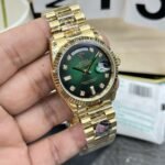 [Super Clone] Rolex Daydate 36 mm President Fluted Bezel Blue ombre set with diamonds Dial 128238 - Image 4