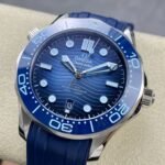 Omega Seamaster Diver 300M 42mm Steel On Rubber Strap Blue Dial - Image 2