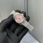 [Super Clone] Rolex Datejust 31 mm Jubilee Fluted Bezel Pink set with diamonds Dial 278274 - Image 9