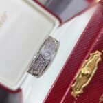 CARTIER LOVE ring classic model paved 6 diamonds - Image 3