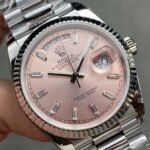 Rolex Daydate 36 mm President Fluted Bezel Pink Dial 128239 - Image 3