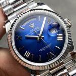 Rolex Daydate 36 mm President Fluted Bezel Blue ombre Dial 128239 - Image 2