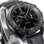 Omega Speedmaster Dark Side Of The Moon 44mm Black Ceramic On Leather Strap Black Dial - Image 2