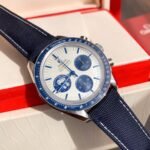 Omega Speedmaster Silver Snoopy Award 50th Anniversary 42mm Steel On Nylon Strap Silver Dial - Image 3