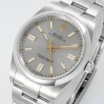 [Super Clone] Rolex Oyster Perpetual 36 mm Oyster Trapeze Bezel Silver Dial 126000 - Image 4