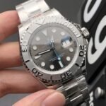 [Super Clone] Rolex Yacht Master 37 mm Oyster Silver Bezel Slate Dial 268622 - Image 3