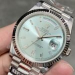 Rolex Daydate 40 mm President Fluted Bezel Ice blue Dial 228236 - Image 3