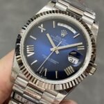 Rolex Daydate 40 mm President Fluted Bezel Blue ombre Dial 228236 - Image 3