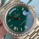 [Super Clone] Rolex Daydate 40 mm President Brilliant diamond set Bezel Green Dial 228348RBR Swiss movement - Image 4