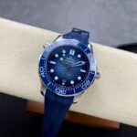 Omega Seamaster Diver 300M 42mm Steel On Rubber Strap Blue Dial - Image 4