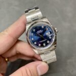 [Super Clone] Rolex Datejust 36 mm Oyster Fluted Bezel Bright blue set with diamonds Dial 126234 - Image 9
