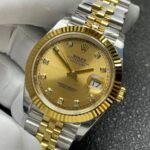 [Super Clone] Rolex Datejust 41 mm Jubilee Fluted Bezel Champagne colour set with diamonds Dial 126333 - Image 5