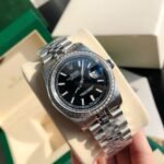 [Super Clone] Rolex Datejust 36 mm Jubilee Brilliant diamond set Bezel Bright black Dial 116244 - Image 3