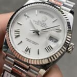 Rolex Daydate 36 mm President Fluted Bezel White Dial 128239 - Image 3