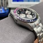 [Super Clone] Rolex Cosmograph Daytona 40 mm Oystersteel Rainbow Bezel Panda Dial - Image 4