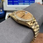 Rolex Daydate 36 mm President Brilliant diamond set Bezel Champagne colour set with diamonds Dial 128348RBR - Image 5