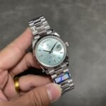 Rolex Daydate 40 mm President Fluted Bezel Ice blue Dial 228236 - Image 4