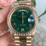 [Super Clone] Rolex Daydate 40 mm President Brilliant diamond set Bezel Green Dial 228348RBR Swiss movement - Image 2
