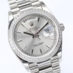 [Super Clone] Rolex Daydate 36 mm President Brilliant diamond set Bezel Silver Dial 128349RBR - Image 5