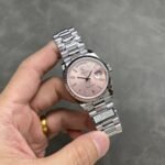 Rolex Daydate 36 mm President Fluted Bezel Pink Dial 128239 - Image 4