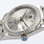 [Super Clone] Rolex Daydate 36 mm President Brilliant diamond set Bezel Silver Dial 128349RBR - Image 6