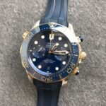 Omega Seamaster Diver 300M Chronograph 44mm Steel Yellow Gold On Rubber Strap Blue Dial - Image 4
