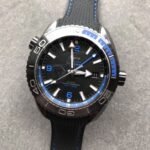 Omega Seamaster Planet Ocean 600M GMT Deep Black 46mm Black Ceramic On Rubber Strap Black Dial - Image 4
