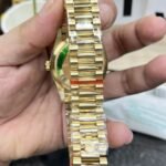 [Super Clone] Rolex Daydate 36 mm President Fluted Bezel Blue ombre set with diamonds Dial 128238 - Image 7