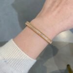 Van Cleef and Arpels Perlée diamonds bracelet 1 row medium model - Image 6