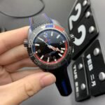 Omega Seamaster Planet Ocean 600M GMT Deep Black 46mm Steel On Rubber Strap Black Dial - Image 4
