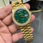 Rolex Daydate 40 mm President Brilliant diamond set Bezel Green Dial 228348RBR Swiss movement - Image 3