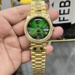 Rolex Daydate 36 mm President Brilliant diamond set Bezel Blue ombre Dial 128238 - Image 2