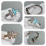 Tiffany and Co TIFFANY T Diamond and Turquoise Wire Ring - Image 3